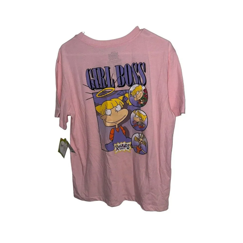 NWT Nickelodeon Rugrats T Shirt Sz L Pink Short Sleeve Angelica Girl Boss - Picture 2 of 6